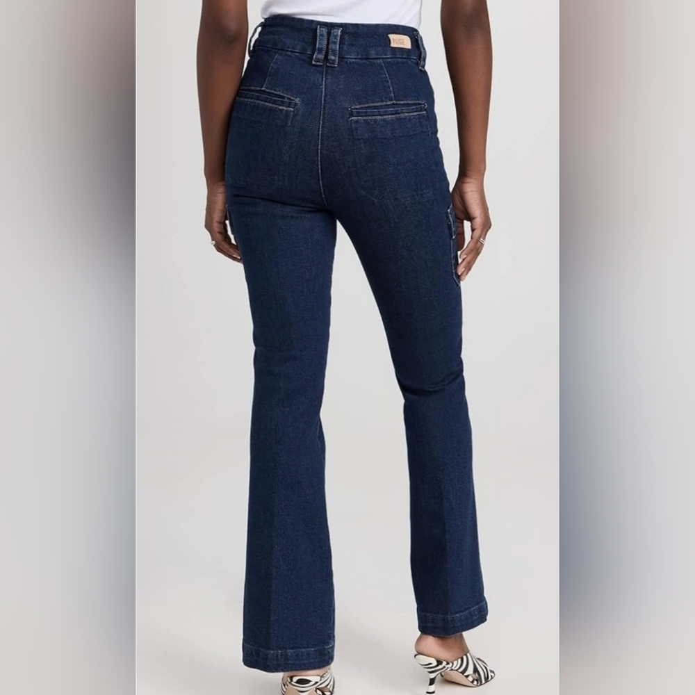 PAIGE Blue Flare Wide Leg Jeans - Picture 2 of 10